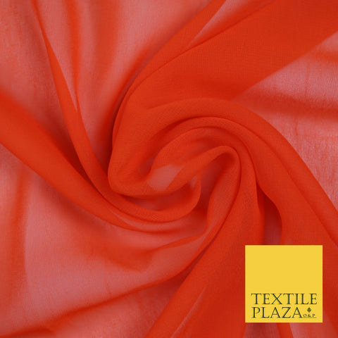 ORANGE Premium Plain Dyed Chiffon Fine Soft Georgette Sheer Dress Fabric 5766