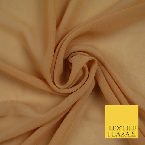 CAMEL GOLD Premium Plain Dyed Chiffon Fine Soft Georgette Sheer Dress Fabric 5771