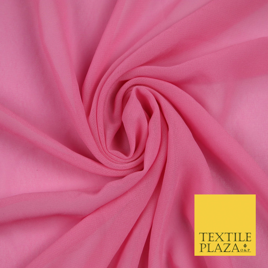 PINK Premium Plain Dyed Chiffon Fine Soft Georgette Sheer Dress Fabric 5780