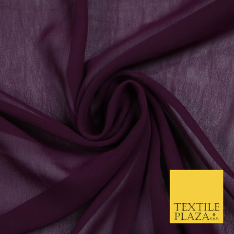 PLUM Premium Plain Dyed Chiffon Fine Soft Georgette Sheer Dress Fabric 5797