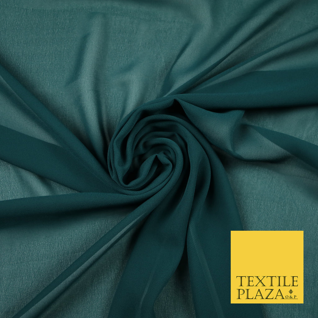 TEAL GREEN Premium Plain Dyed Chiffon Fine Soft Georgette Sheer Dress Fabric 6803