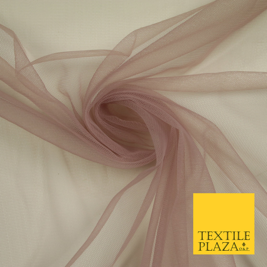 DUSTY LAVENDER MAUVE Premium Soft Plain Sheer Tulle Net Fabric