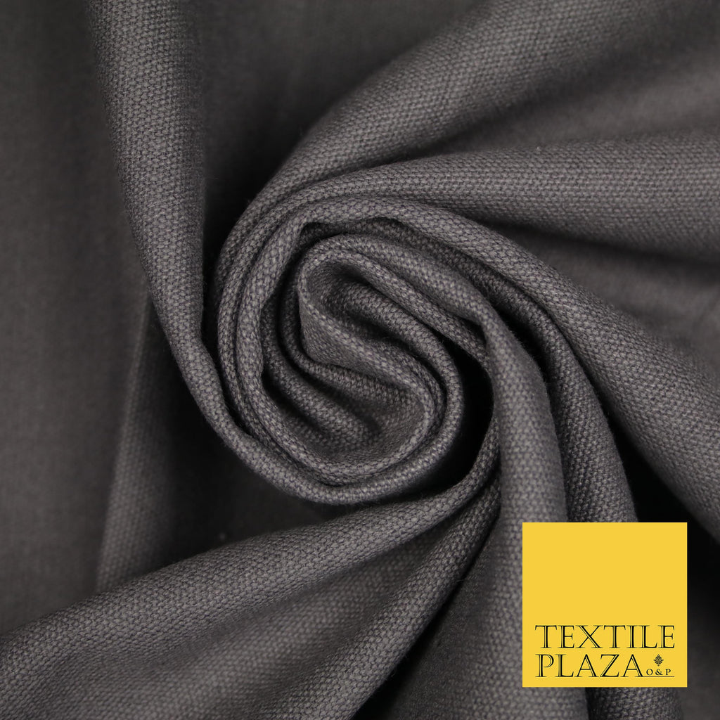 STORM GREY Premium Plain 100% Cotton Canvas Fabric Upholstery Dress Ba –  Textile Plaza
