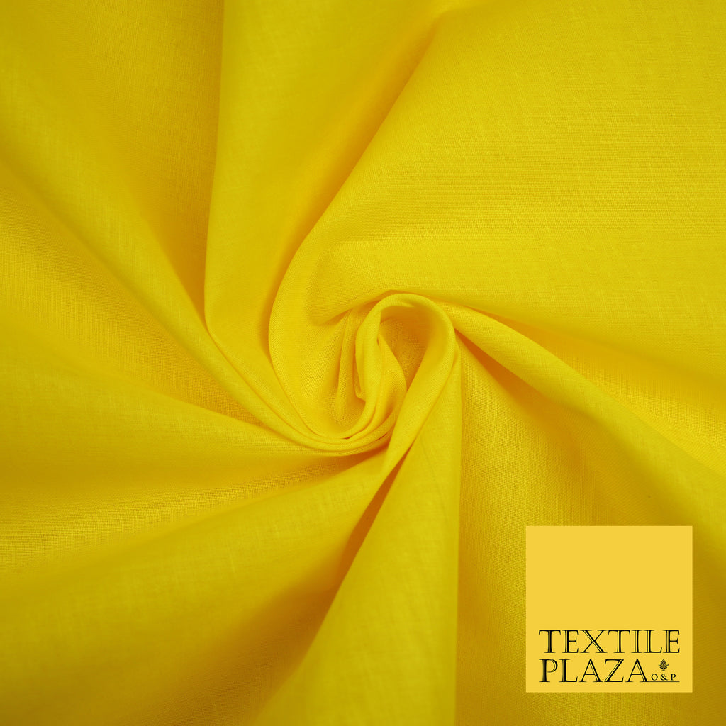 BRIGHT YELLOW - Full Voile 100% COTTON RUBIA Fabric Turban Sikh Dastaar Pagh Patka 3M - 5M - 6M - 7M 8075