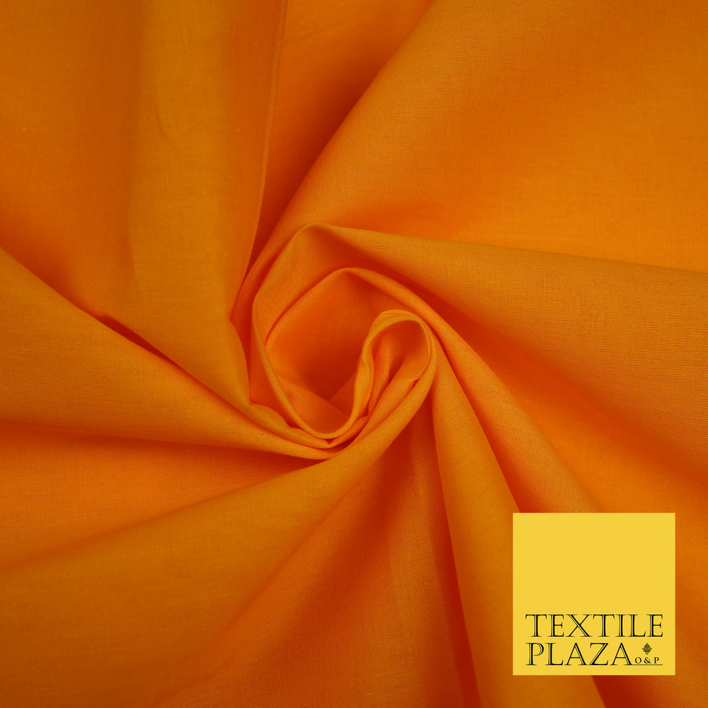 CLEMENTINE ORANGE - Full Voile 100% COTTON RUBIA Fabric Turban Sikh Dastaar Pagh Patka 3M - 5M - 6M - 7M 8076