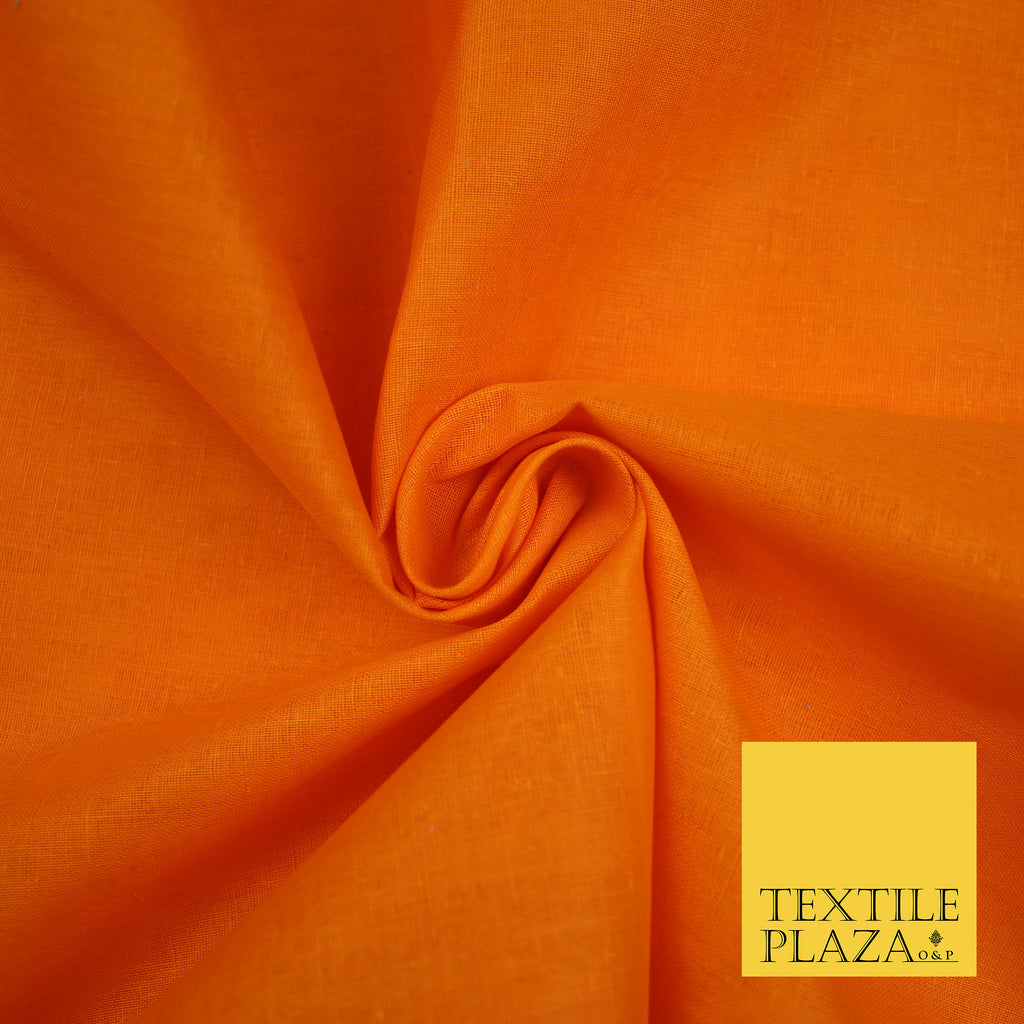 ORANGE - Full Voile 100% COTTON RUBIA Fabric Turban Sikh Dastaar Pagh Patka 3M - 5M - 6M - 7M 8077