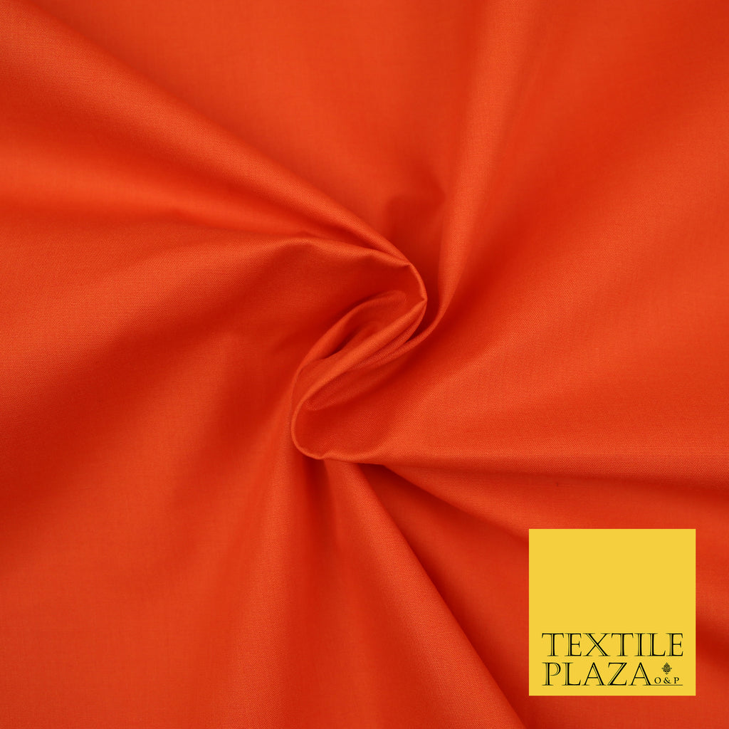 SPANISH ORANGE Premium Plain Polycotton Dyed Fabric Dress Craft Material 44" 3105