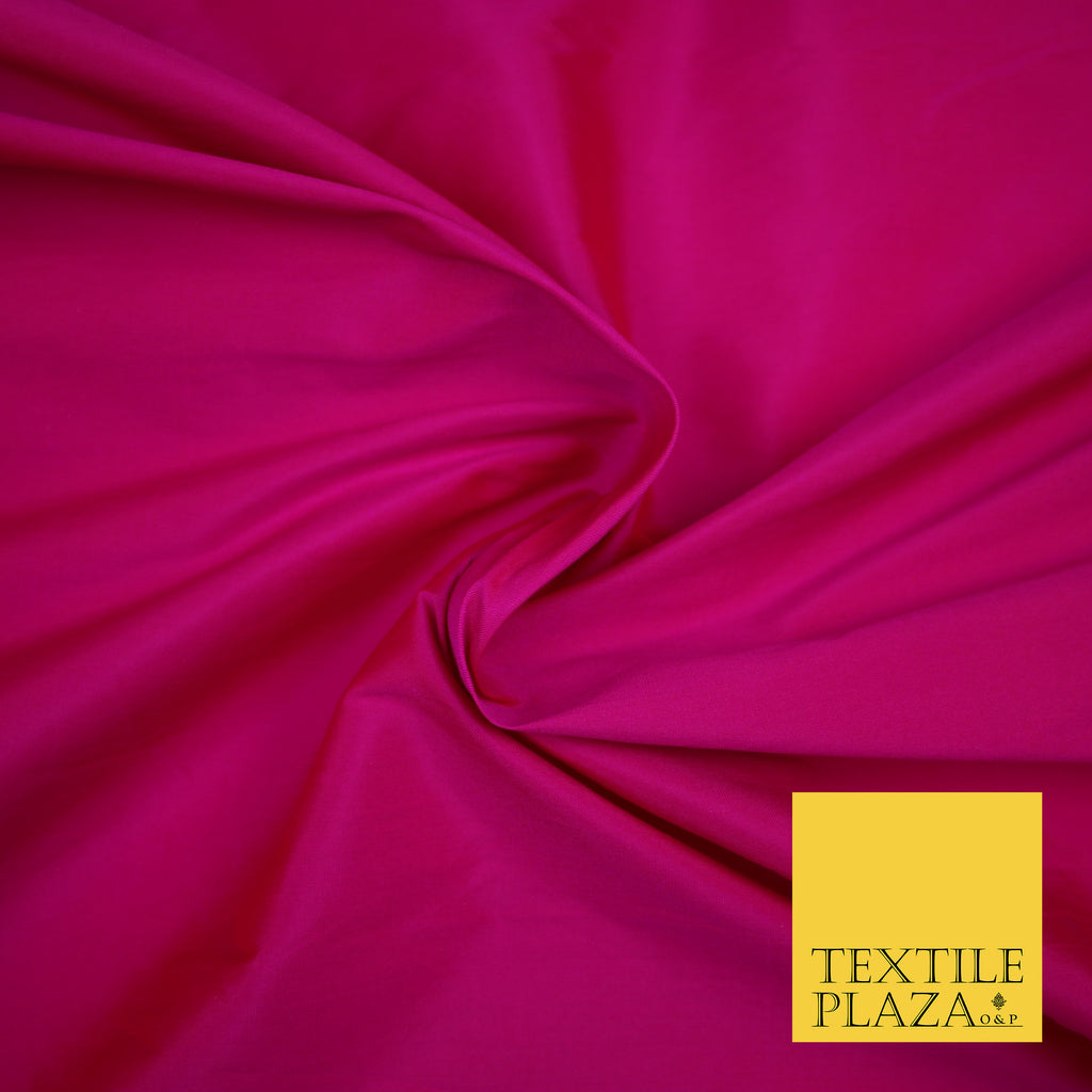 SHOCKING HOT PINK Premium Plain Dyed Faux Matte Silk TAFFETA Dress Fabric Material 3156